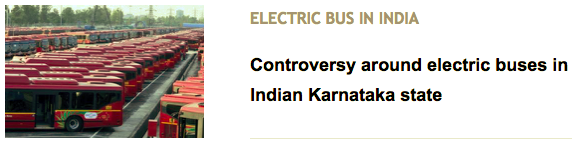 Controversy around electric buses in Indian Karnataka state