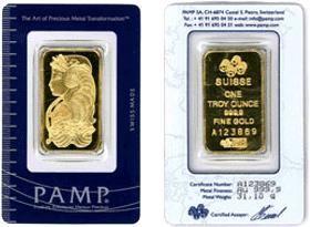 1oz Pamp gold bar