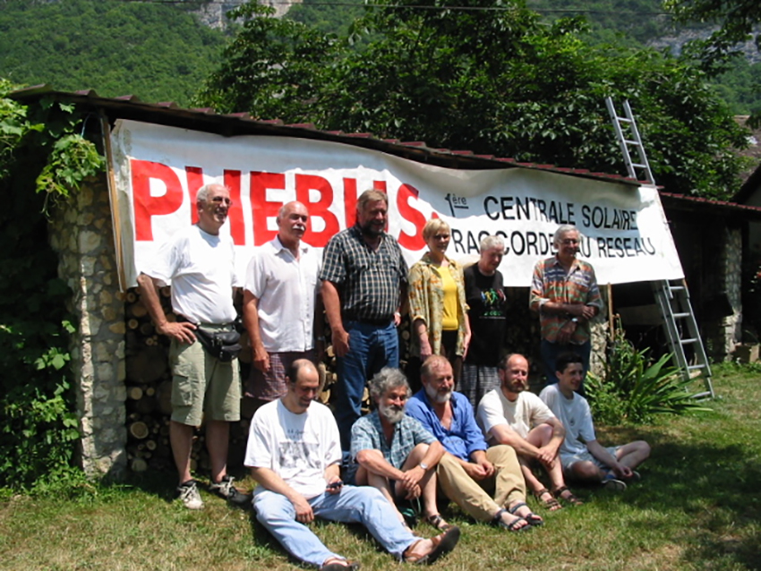 Les fondateurs de Phébus lors de l'anniversaire des 10 ans de la centrale, en 2002
