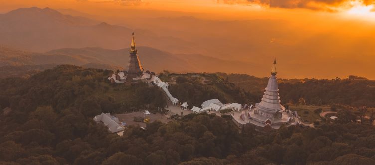 thailand mountains sunset temple