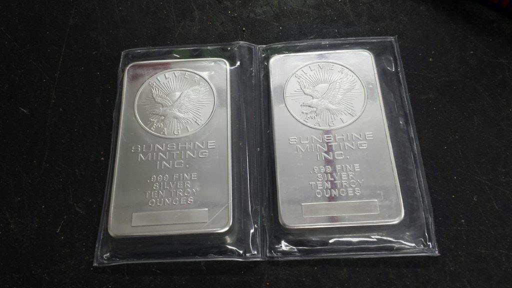 Sunshine Mint 10oz Silver Bars