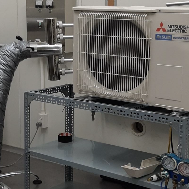 AC installed at field testing site