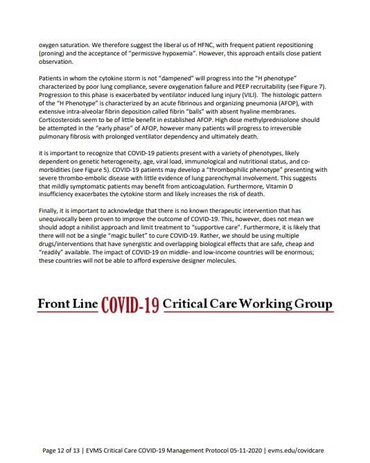 East Virginia Medical Grp COVID 19 protocol 12