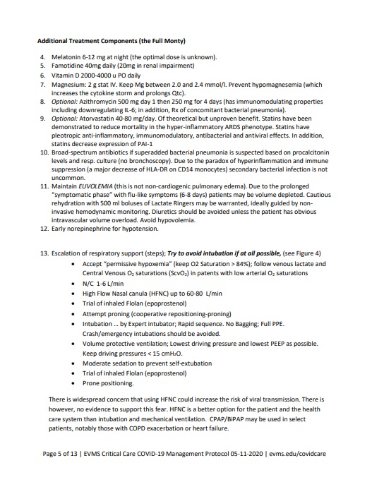 East Virginia Medical Grp COVID 19 protocol 5