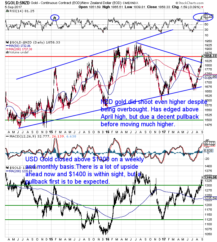 NZ Dollar Gold Chart