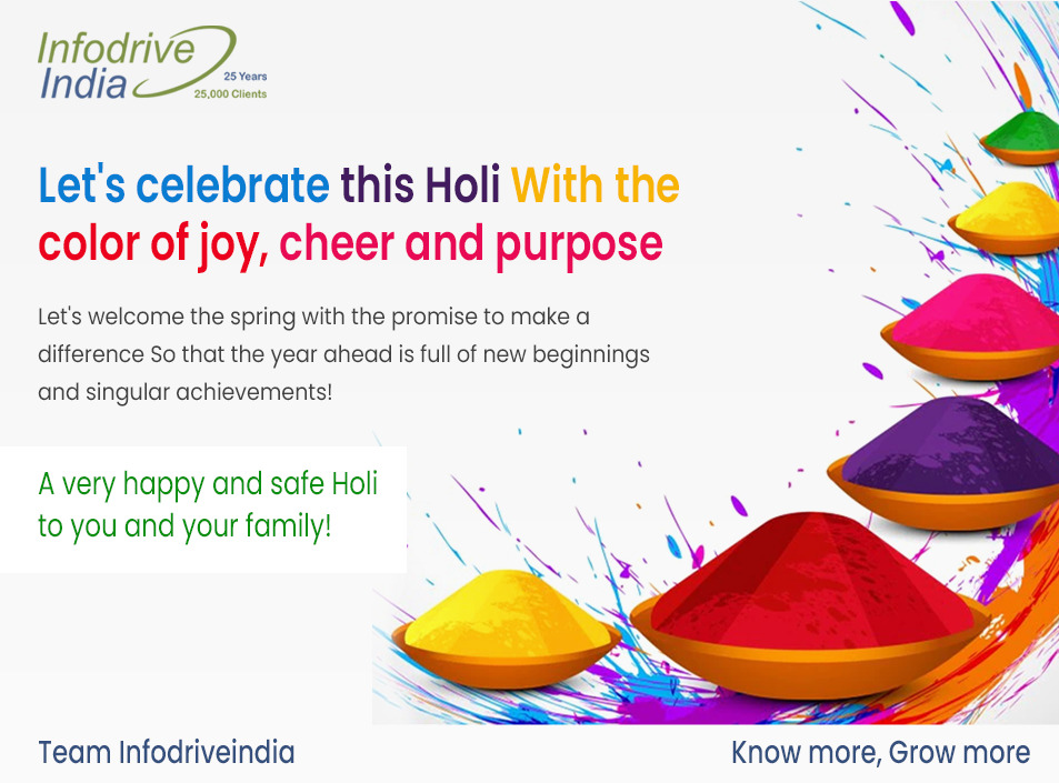 Team Infodrive India wishes you and your family a Happy Holi