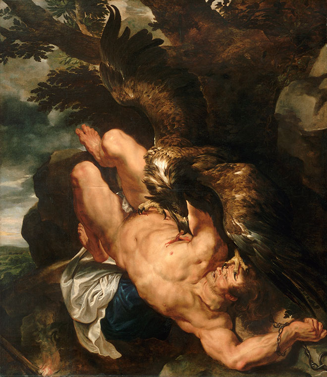 Prométhée enchaîné, peinture de Pierre Paul Rubens, entre 1611 et 1618. Philadelphia Museum of Art