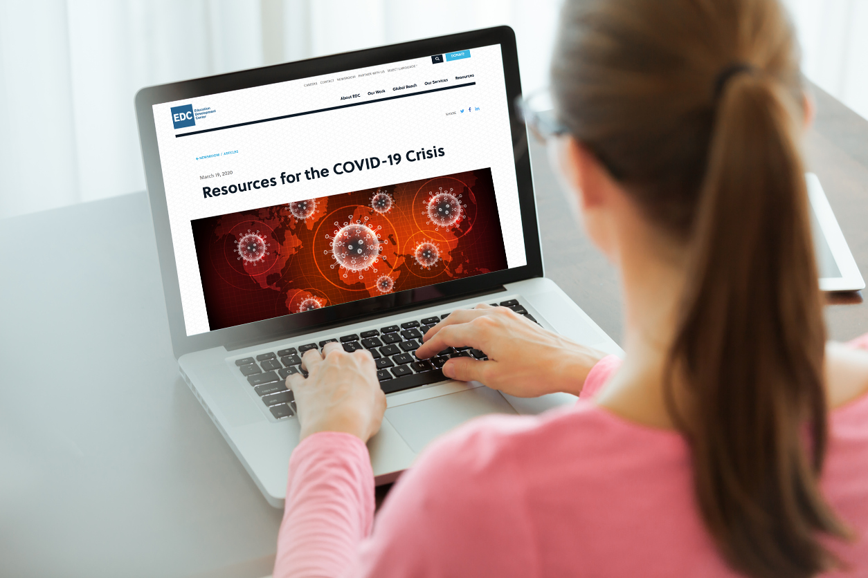 Photo of a women using a computer