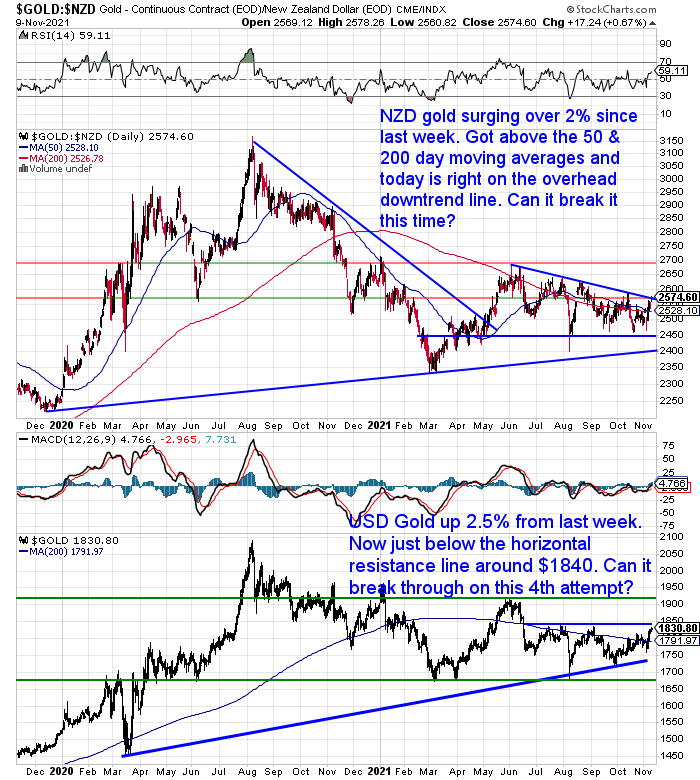 NZ Dollar Gold Chart