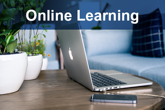 online learning laptop on desk