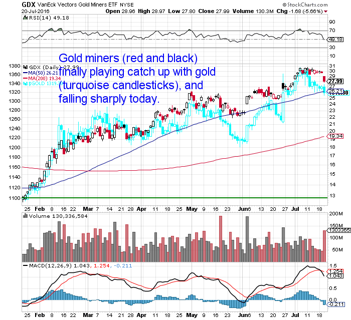 GDX vs Gold Chart