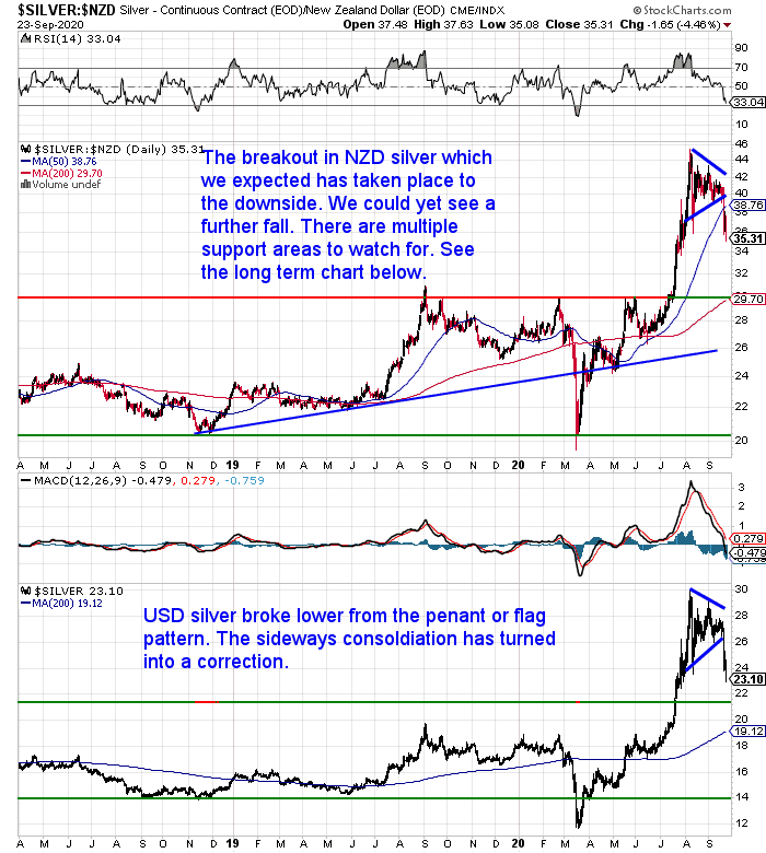 NZ Dollar Silver Chart