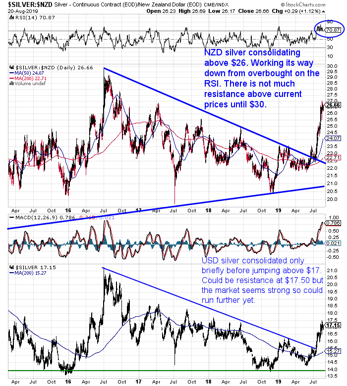 NZ Dollar Silver Chart