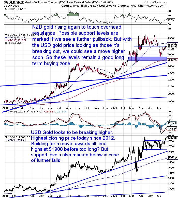 NZ Dollar Gold Chart