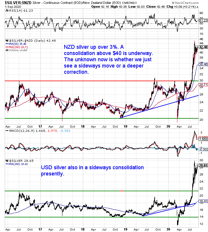 NZ Dollar Silver Chart