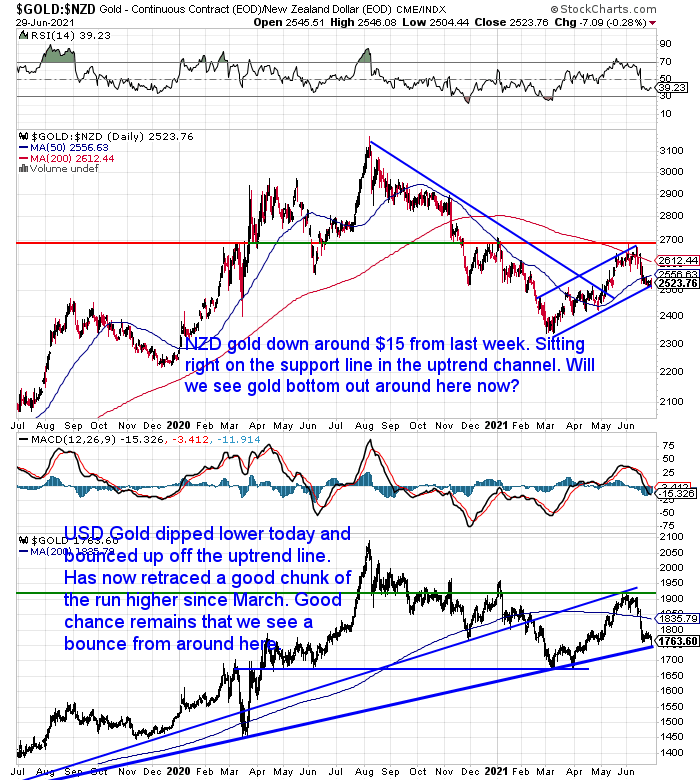 NZ Dollar Gold Chart