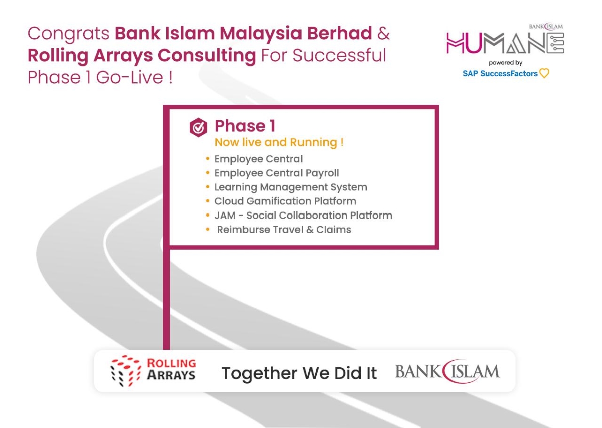 Bank Islam ,Rolling Arrays Consulting and SAP SuccessFactors Phase 1 Go live