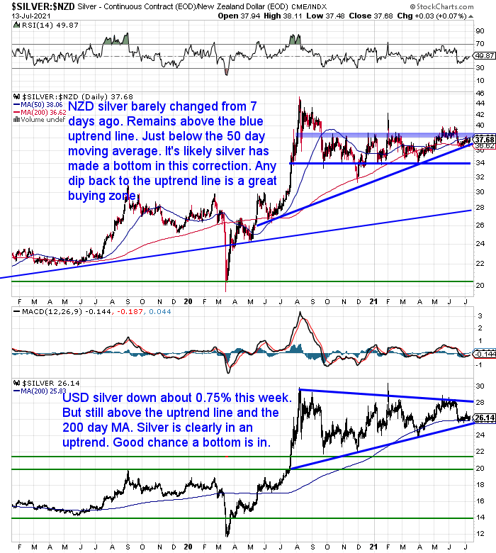 NZ Dollar Silver Chart