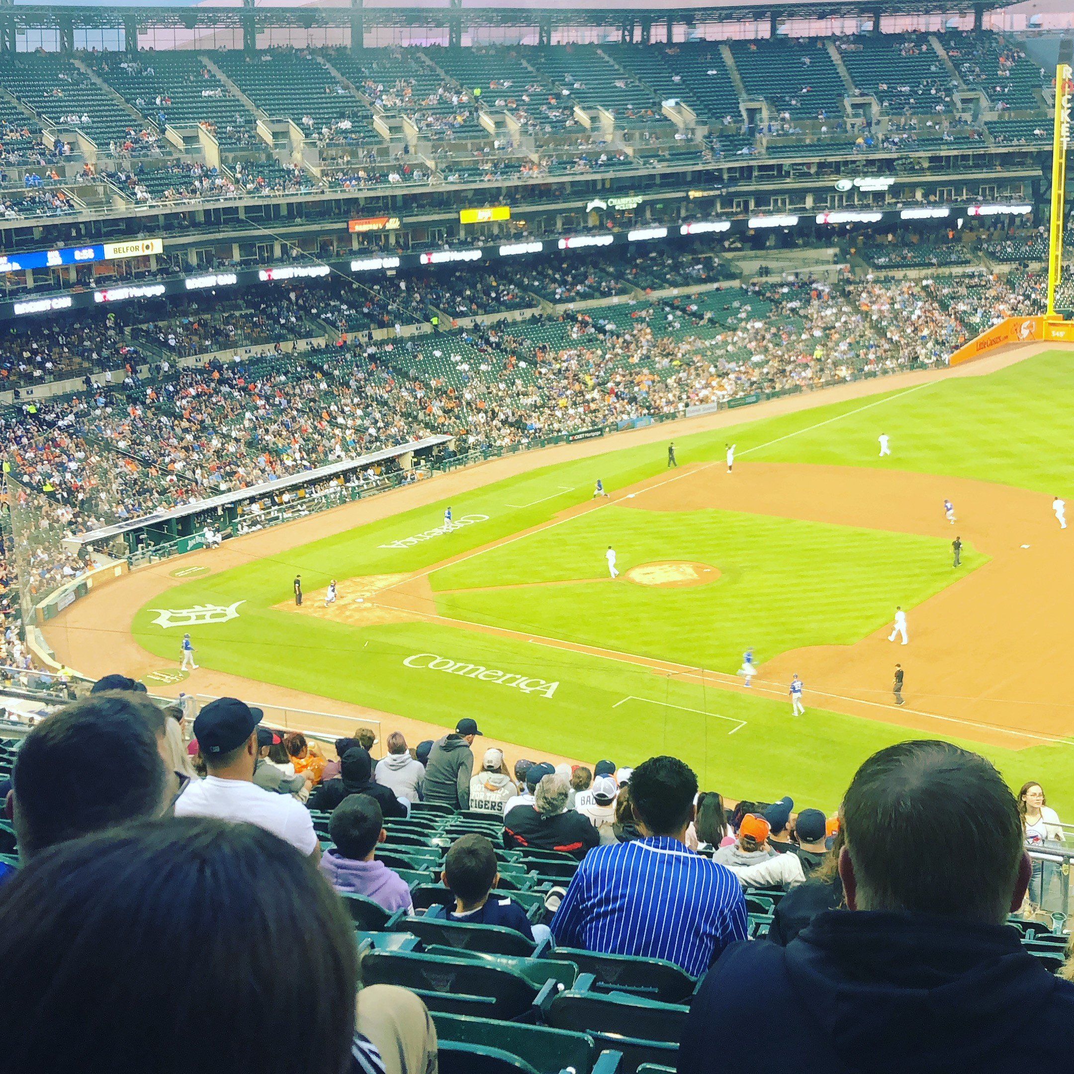 Comerica Park view of game from stands.