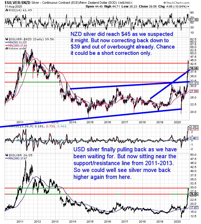 NZ Dollar Silver Chart LT